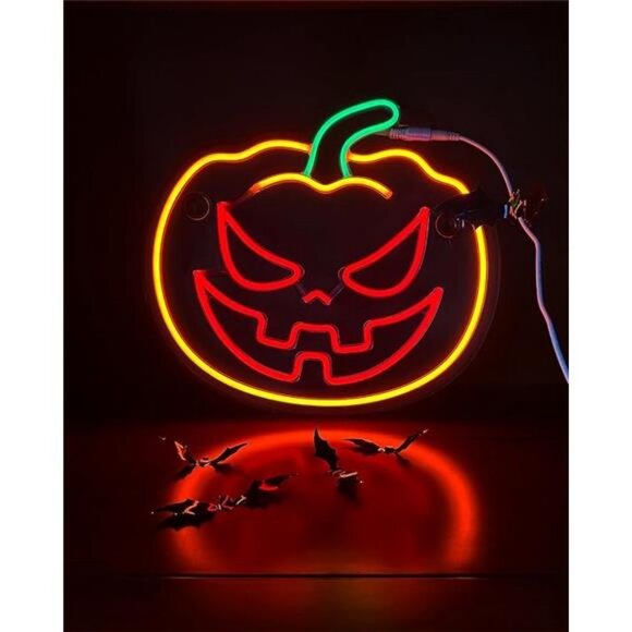 Halloween Pumpkin Neon Sign -13 X 12.5 Inch Dimmer Led Neon Signs for Halloween - Picture 7 of 7
